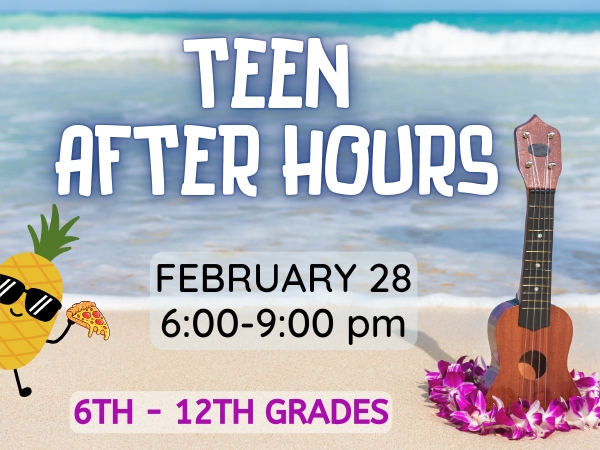 Ocean background for Teen After Hours on February 28 at 6 pm