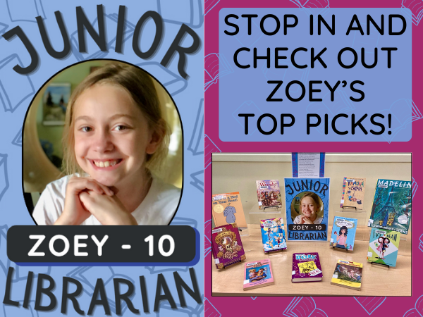 Library Junior Librarian with Book Display