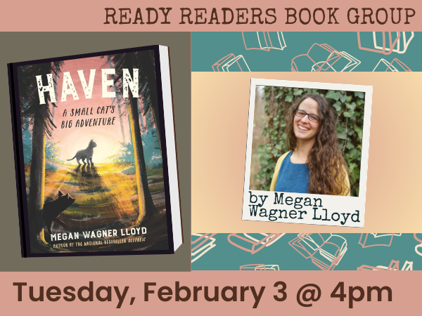 Book cover and author pictured with information about book group