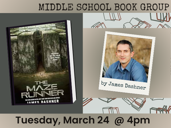 Book cover and author pictured with information about book group