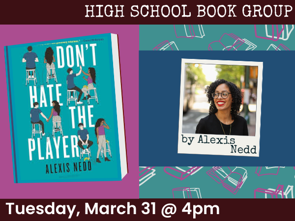 Book cover and author pictured with information about book group