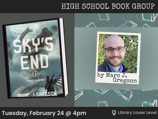 Book cover and author pictured with information about book group